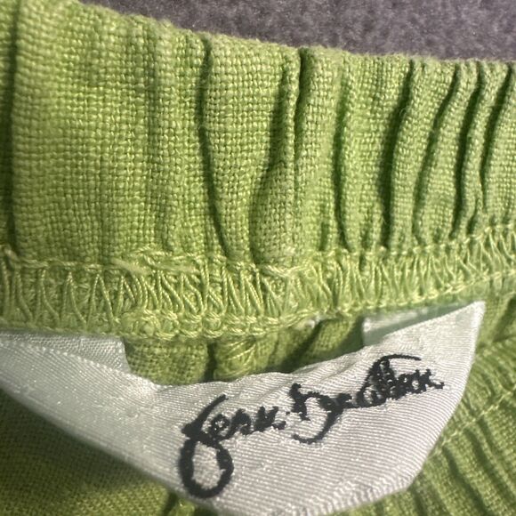 100% Linen Wide Leg Pants Elastic Waist Pull On Size 20W Green Lagenlook Coastal - Picture 4 of 7